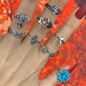 3/$10 NEW Boho Style Rings & MIDI Rings Design Mix / silver tone Bundle NWOT